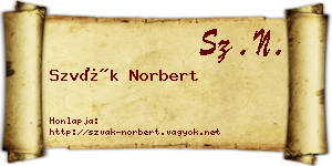 Szvák Norbert névjegykártya