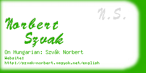 norbert szvak business card