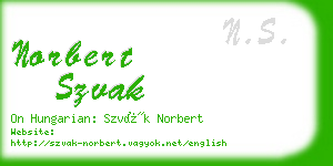 norbert szvak business card
